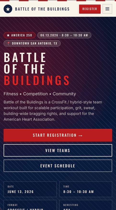 Battle of the Buildings San Antonio mobile view