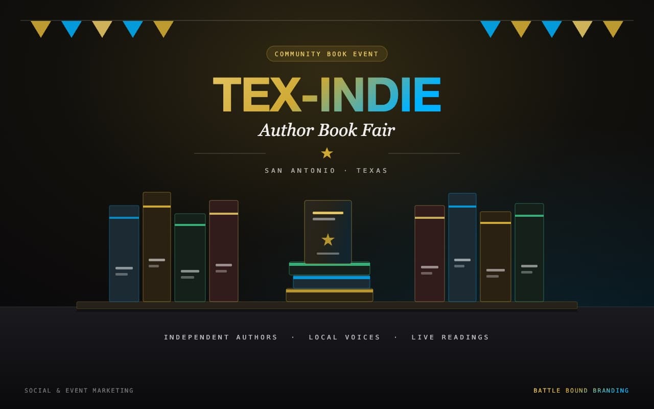 Tex-Indie Author Book Fair event branding